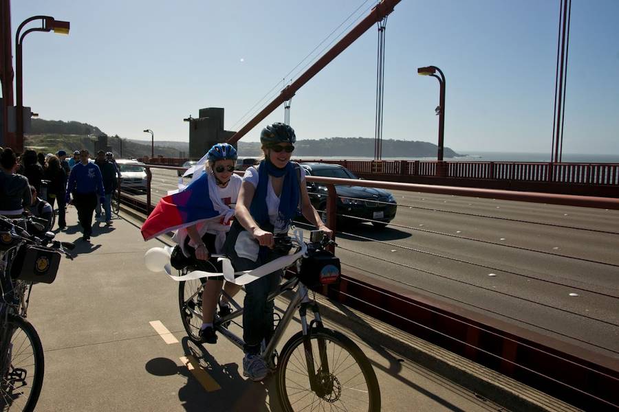 Велопробег За Честные Выборы в Сан Франциско. Велосипед Тандем. © Костя Кислый 