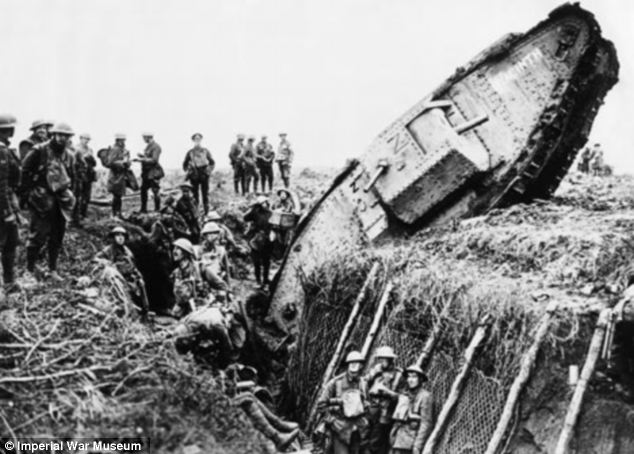 War machine: The crew was stuck inside the early tanks, which helped turn the tide of the First World War by smashing through enemy fortifications (file photo)