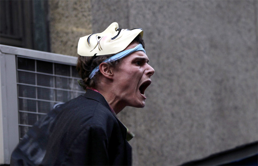 Участник акции «Occupy Wall Street» в Нью-Йорке. © Lucas Jackson/Reuters