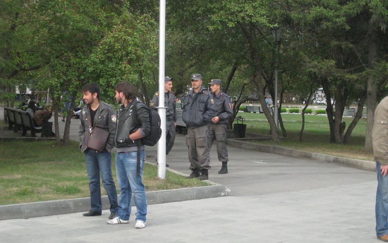 Полиция на митинге-встречи с участниками автопробега 
