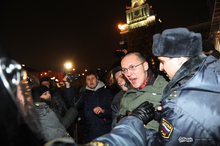 Разгон митинга оппозиции на Триумфальной площади в Москве. © Антон Белицкий/Ridus.ru