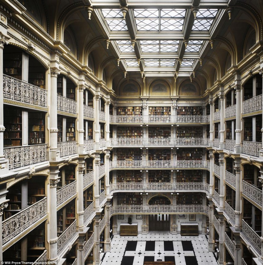 A bookworm's dream: Even the most ardent reader would struggle to get through the six storeys of books kept at the George Peabody Library, Baltimore, United States of America