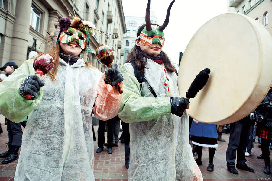 Парад в честь Дня Святого Патрика на Старом Арбате. © Кирилл Сергеев / Kirus.ru