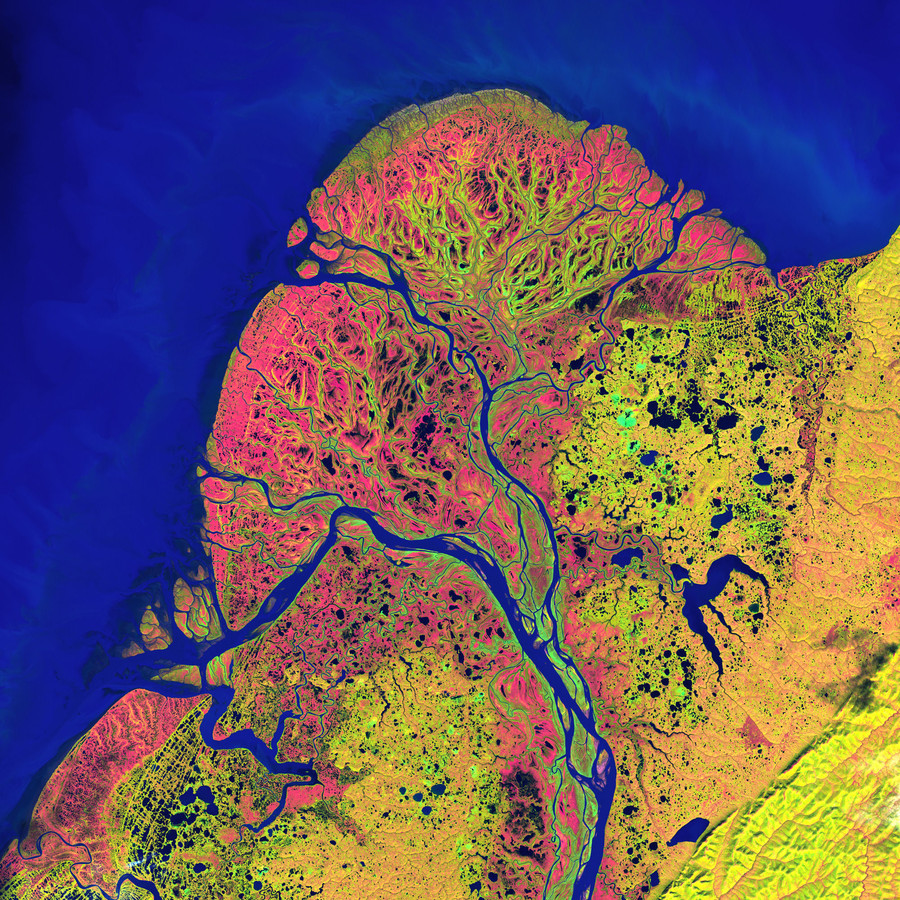 Yukon Delta Landsat 7 Acquired 9/22/2002. Credit: NASA's Goddard Space Flight Center/USGS