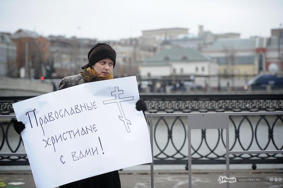 На акции протеста активистов партии «Яблоко» на Болотной площади в Москве 17 декабря 2011 года. © Антон Белицкий/Ridus.ru