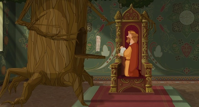 Кадр из мультфильма «Три богатыря. Ход конём» 