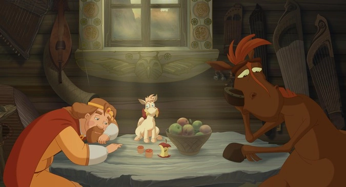 Кадр из мультфильма «Три богатыря. Ход конём»
