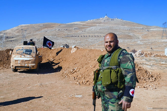 Позиции национально-социальной партии Сирии, на вершине горы находится монастырь Херувимов.