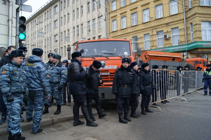 Полицейское оцепление на Бульварном кольце