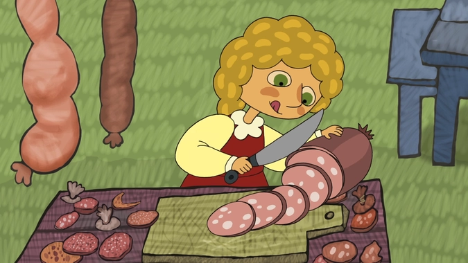 Кадр из мультфильма «История с погребом»