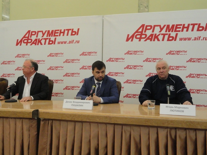 Андрей Караулов, Денис Пушилин и Лютиков Игорь