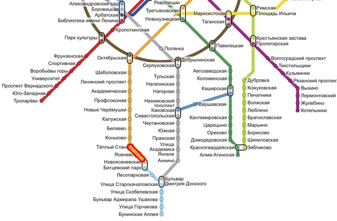 Карта метро москвы теплое