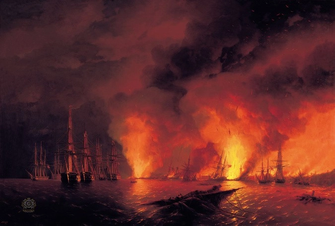 И.Айвазовский «Синопский бой. Ночь после боя» 1853 г.