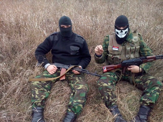 Стефан с боевым товарищем на Донбассе