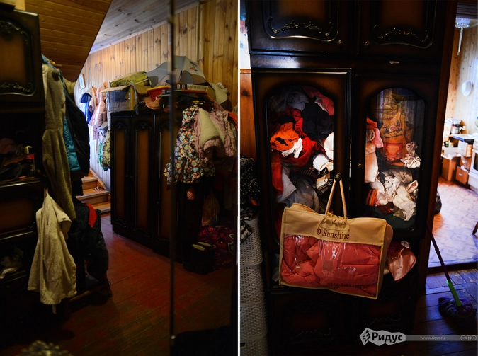 В доме не хватает места и шкафов для вещей.