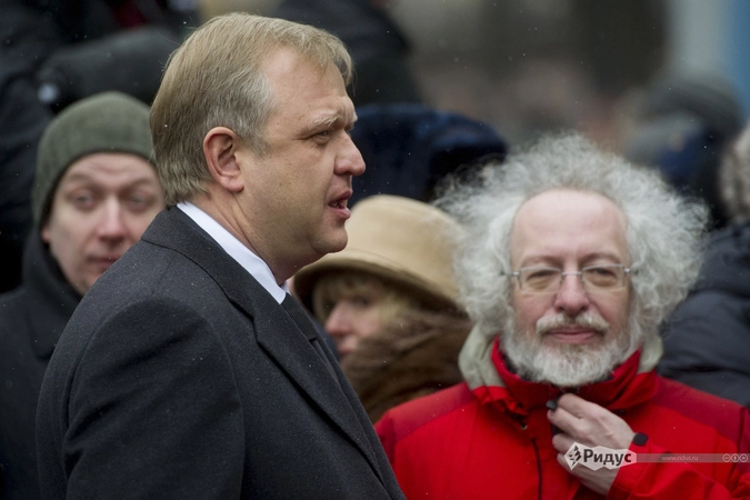 Глава департамента культуры Москвы Сергей Капков (слева) и главред «Эха Москвы» Алексей Венедиктов (справа).