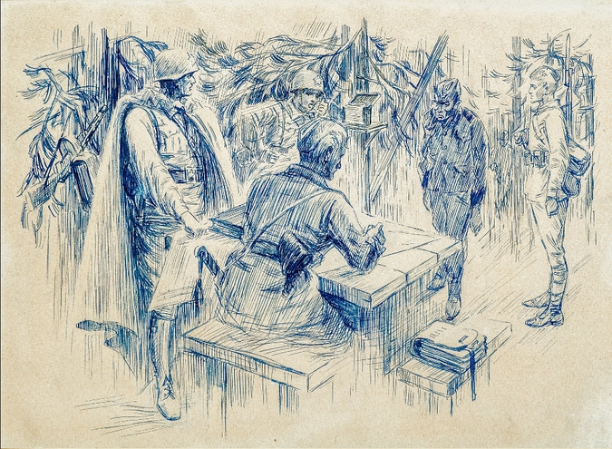 Допрос пленного фашиста