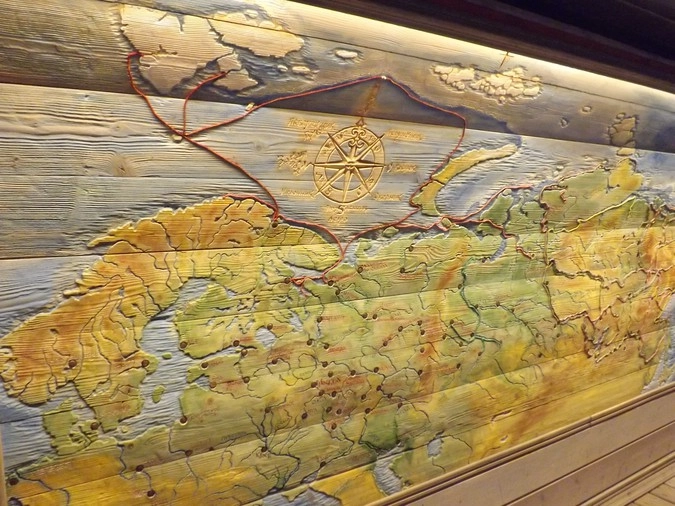 Карта важнейших путей русских мореходов в XVI—XVII вв. в Соловецком Морском музее