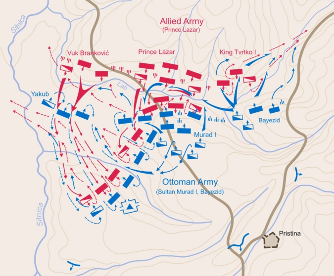 План сражения на Косовом поле