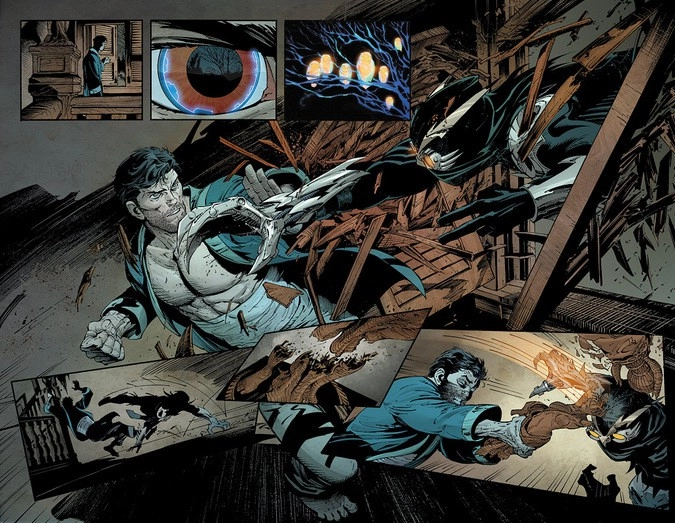 Разворот графического романа Скотта Снайдера «Бэтмен. Книга 2: Город Сов»