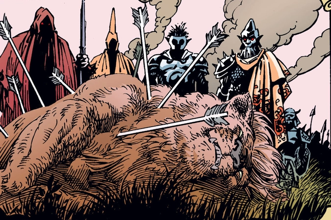 Фрагмент иллюстрации из графического романа Билла Уиллингхэма «Сказки. Книга 1»