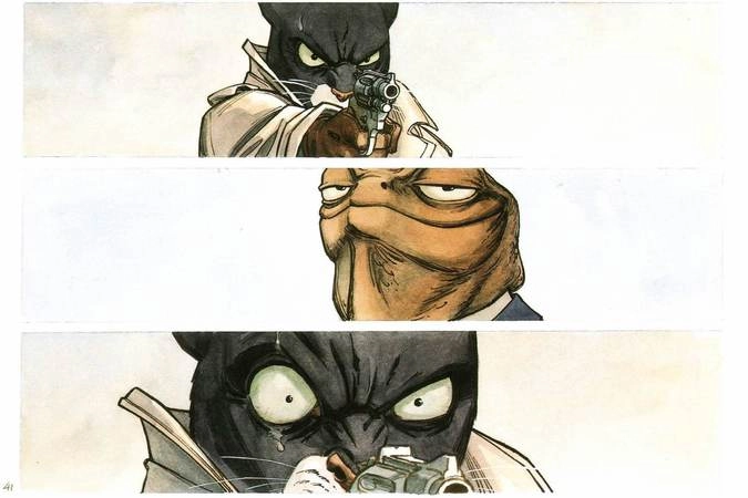 Фрагмент страницы графического романа Хуана Диаса Каналеса и Хуанхо Гуарнидо «Блэксэд. Книга 1»