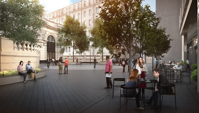 Двор у метро Смоленская.