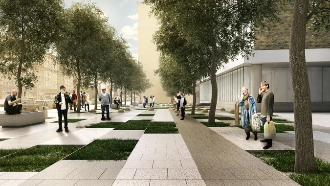 Двор дома 15 по Новинскому бульвару.