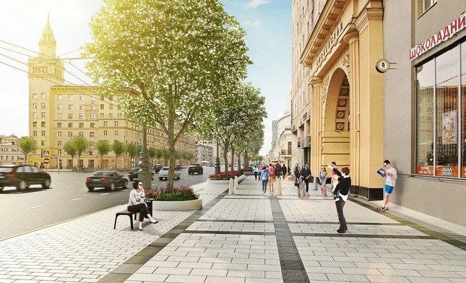 Смоленская площадь, вход в метро.