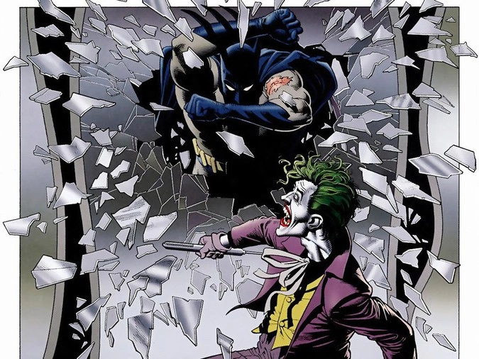 Фрагмент страницы графического романа Алана Мура и Брайана Болланда «Бэтмен: Убийственная шутка»