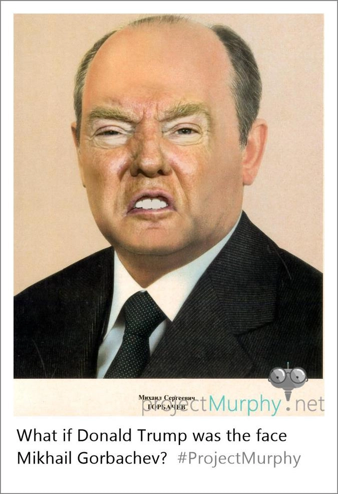Михаил Горбачев с лицом Дональда Трампа