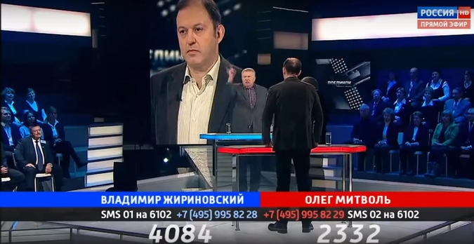 Юристам партии Олега Митволя не удалось отомстить Владимиру Жириновскому за разгром на «Поединке» у Владимира Соловьева