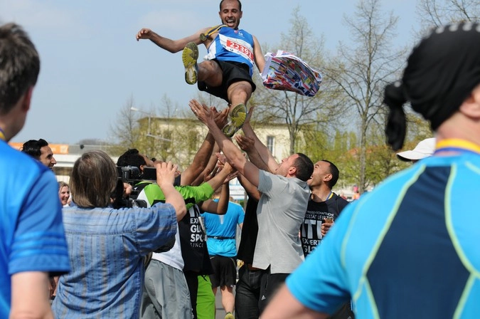 Иорданец Suliman Mohammad Ahmad Alghodran- 3 место в полумарафоне © Елена Сафонова