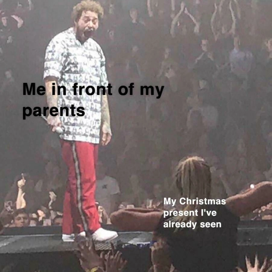 Я перед родителями/ рождественский подарок, который я уже видел