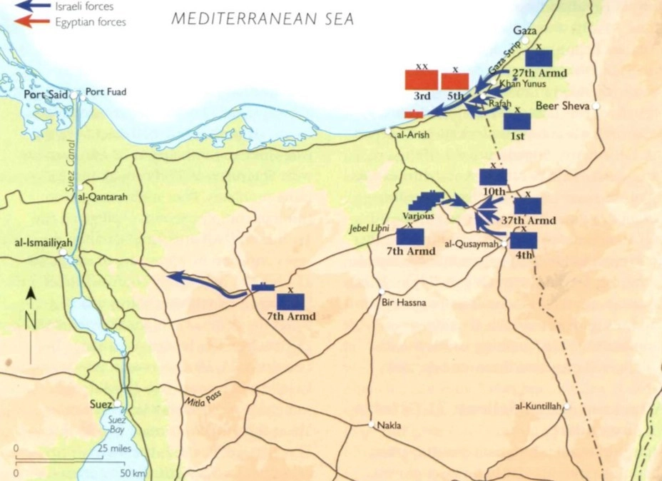 Ситуация в северной части Синайского полуострова на 1 ноября 1956 года 