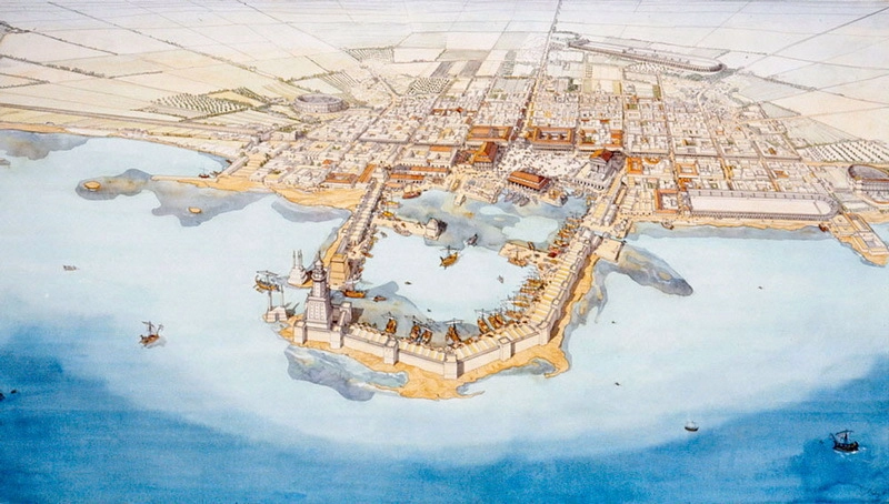 Построенная Иродом Кесария стала главной гаванью Иудеи. Современная реконструкция. 