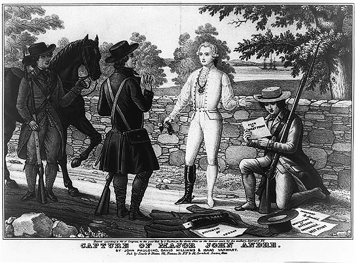 Захват майора Джона Андре. Литография Дж. Бэйли.