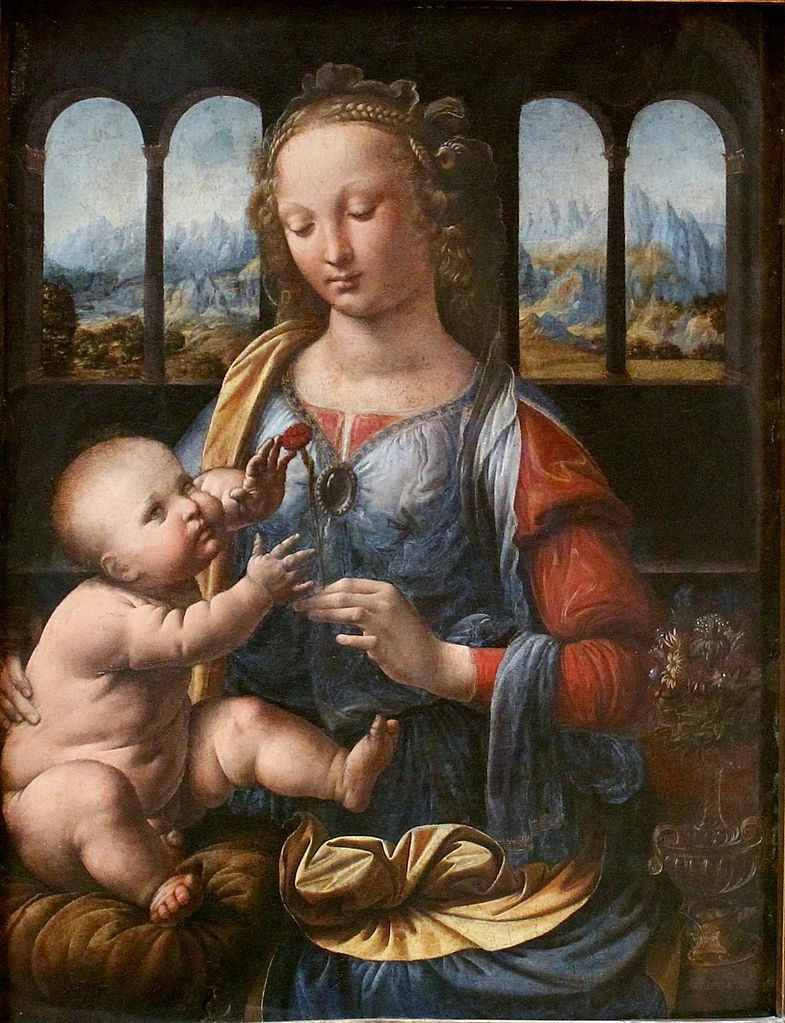 Леонардо да Винчи. Мадонна с гвоздикой. 1478