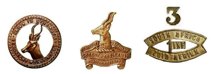 Знаки различия 3-го Трансваальского полка 1-й Южноафриканской пехотной бригады.
