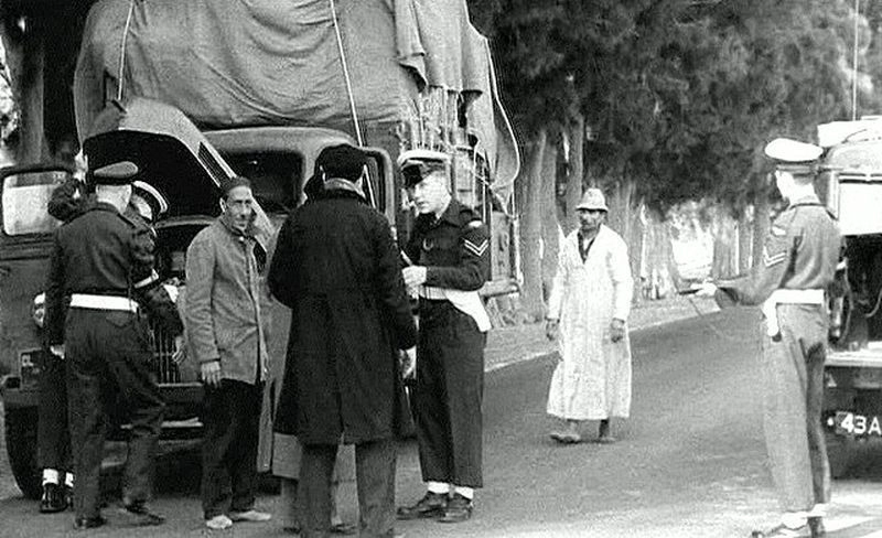Проверки на дорогах в зоне Суэцкого канала, конец 1951 года