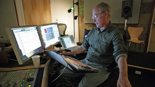 W-BTS-003: BEN BURTT Sound Designer Ben Burtt works in his office on WALLE in Soundhedge on February 14, 2008 at Pixar Animation Studios in Emeryville, Calif. (Photo by Deborah Coleman / Pixar)