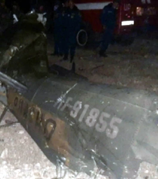 Хвостовая часть сбитого Ми-24