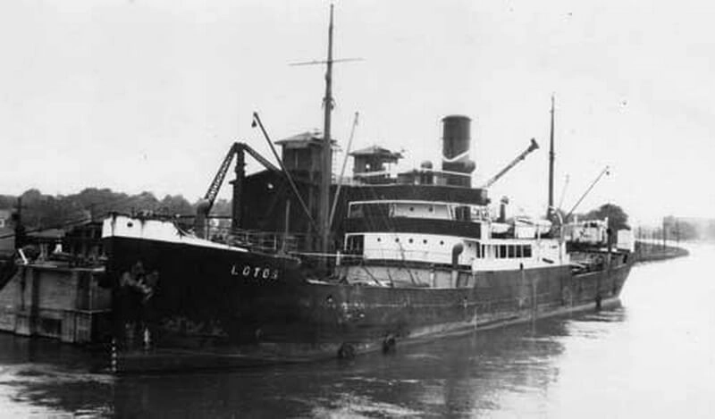 Норвежское судно «Лотос», потопленное Кречмером 16 сентября 1940 года.