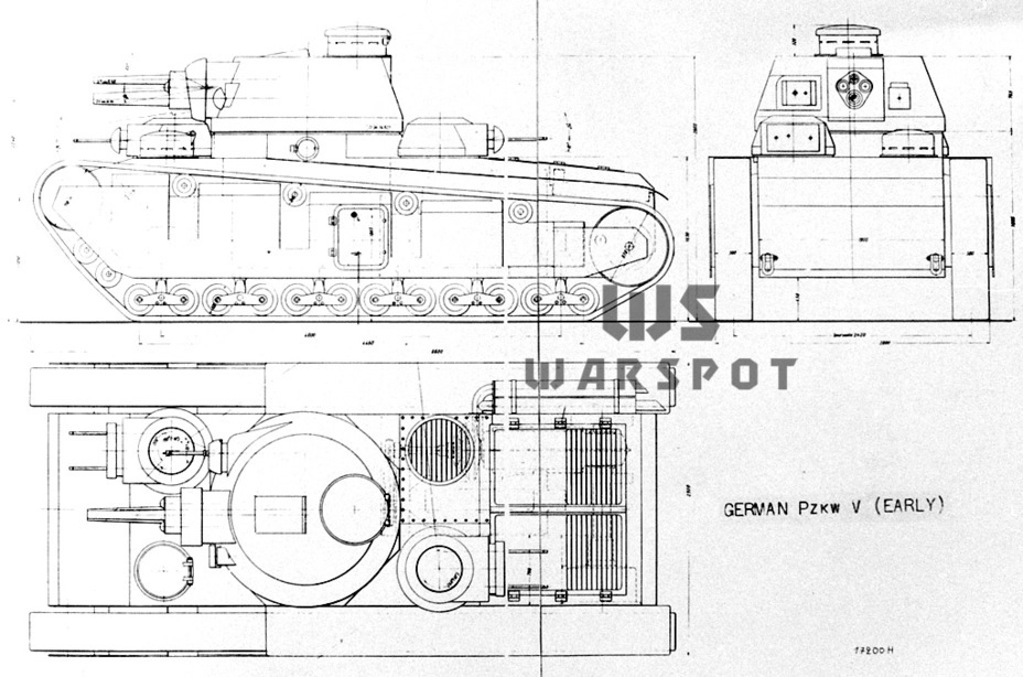 Исходный проект Nb.Fz. Эта машина была этапной для немецкого танкостроения, многие решения по приборам наблюдения перекочевали на другие модели именно с неё