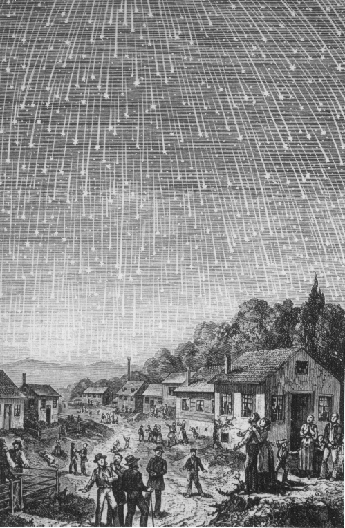 Изображение метеорного потока 1833 года в книге адвентистов Седьмого Дня