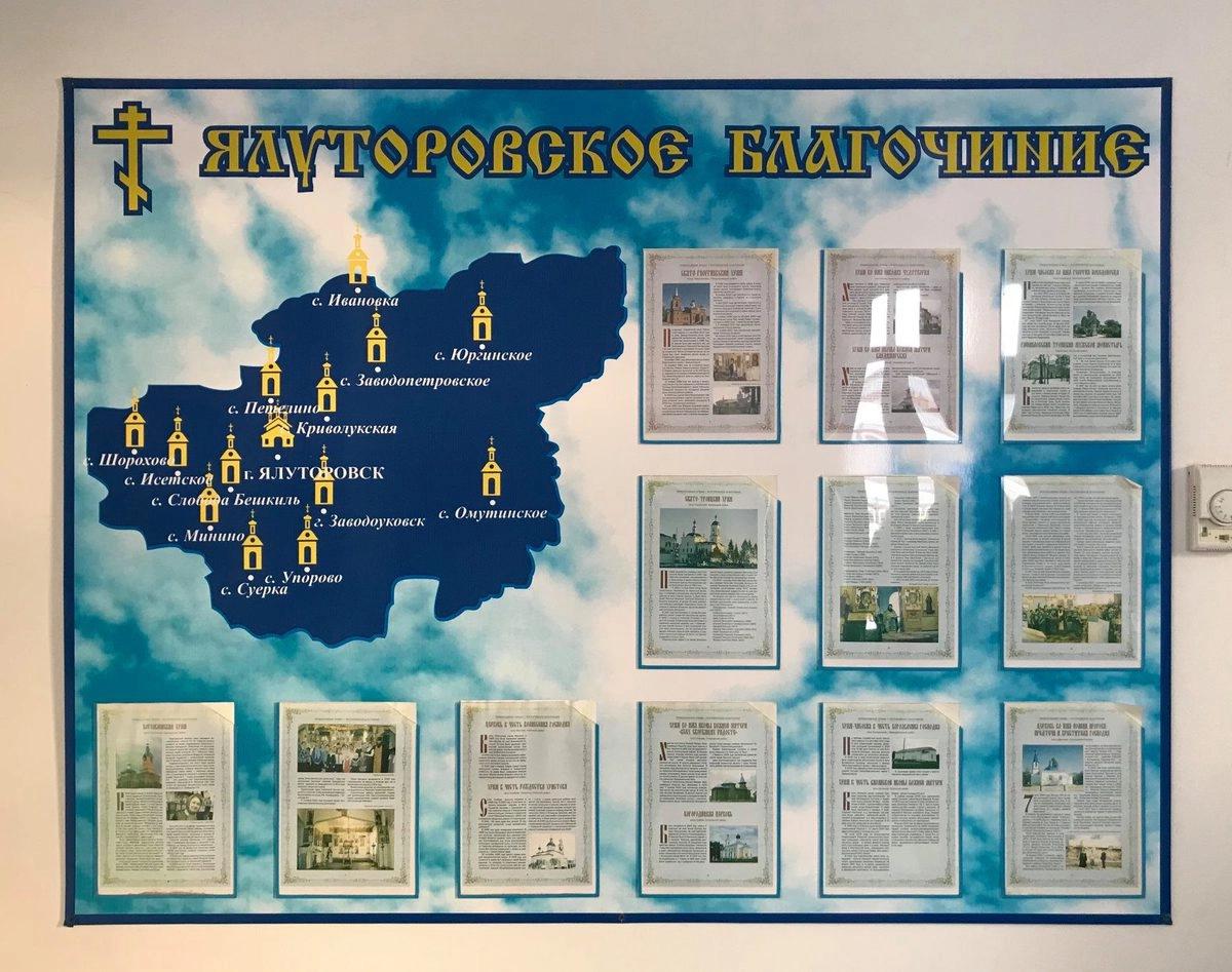 Карта Ялуторовского благочиния.