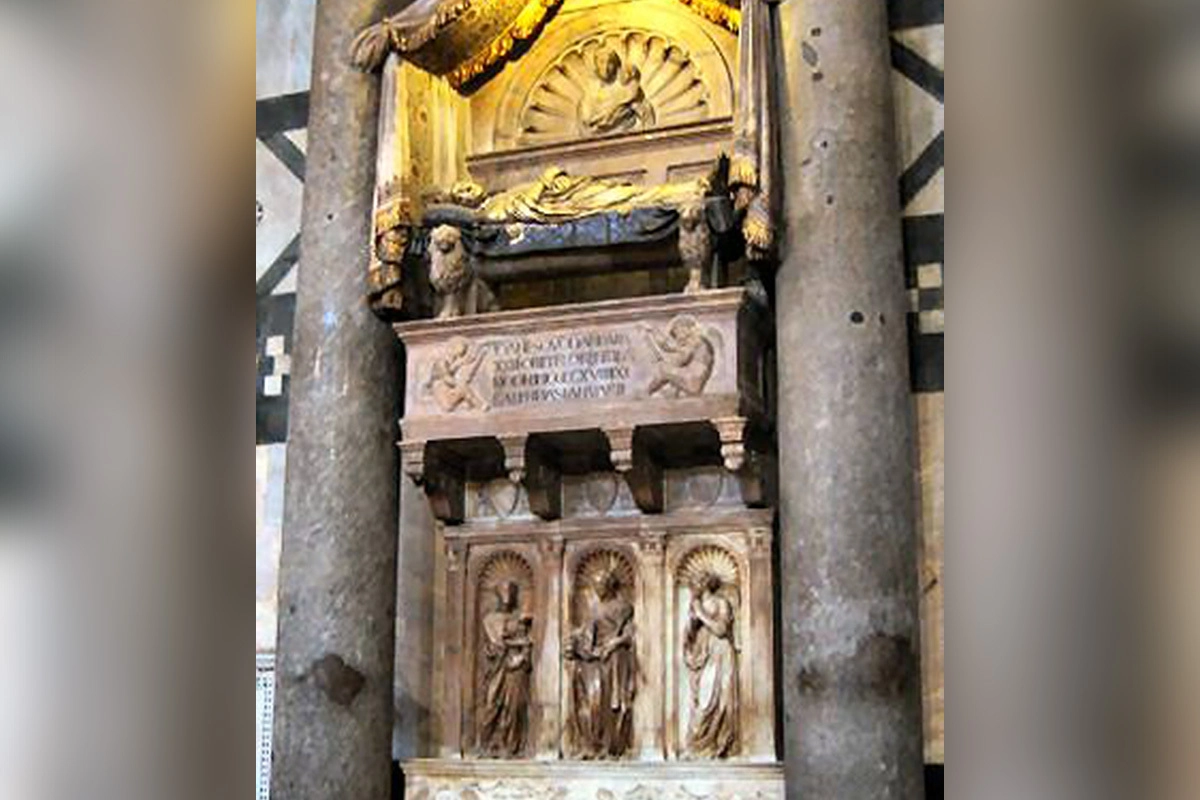 IOANnES QVOnDAM PAPA XXIIIus. OBIIT FLORENTIE A NnO DomiNI MCCCCxVIIII XI KALENDAS IANVARII