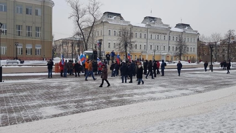 Акция памяти Немцова в Иркутске. 