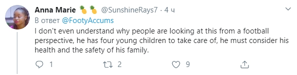 "Я не понимаю, почему люди смотрят на это только с футбольной перспективы. У него четверо детей, он должен подумать и об их здоровье" "Я не понимаю, почему люди смотрят на это только с футбольной перспективы. У него четверо детей, он должен подумать и об их здоровье"