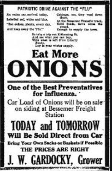 Для борьбы с испанкой американцам рекомендовали есть больше лука